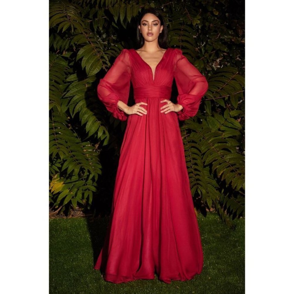 Cinderella LONG SLEEVE CHIFFON DRESS MultiSizes CD0192